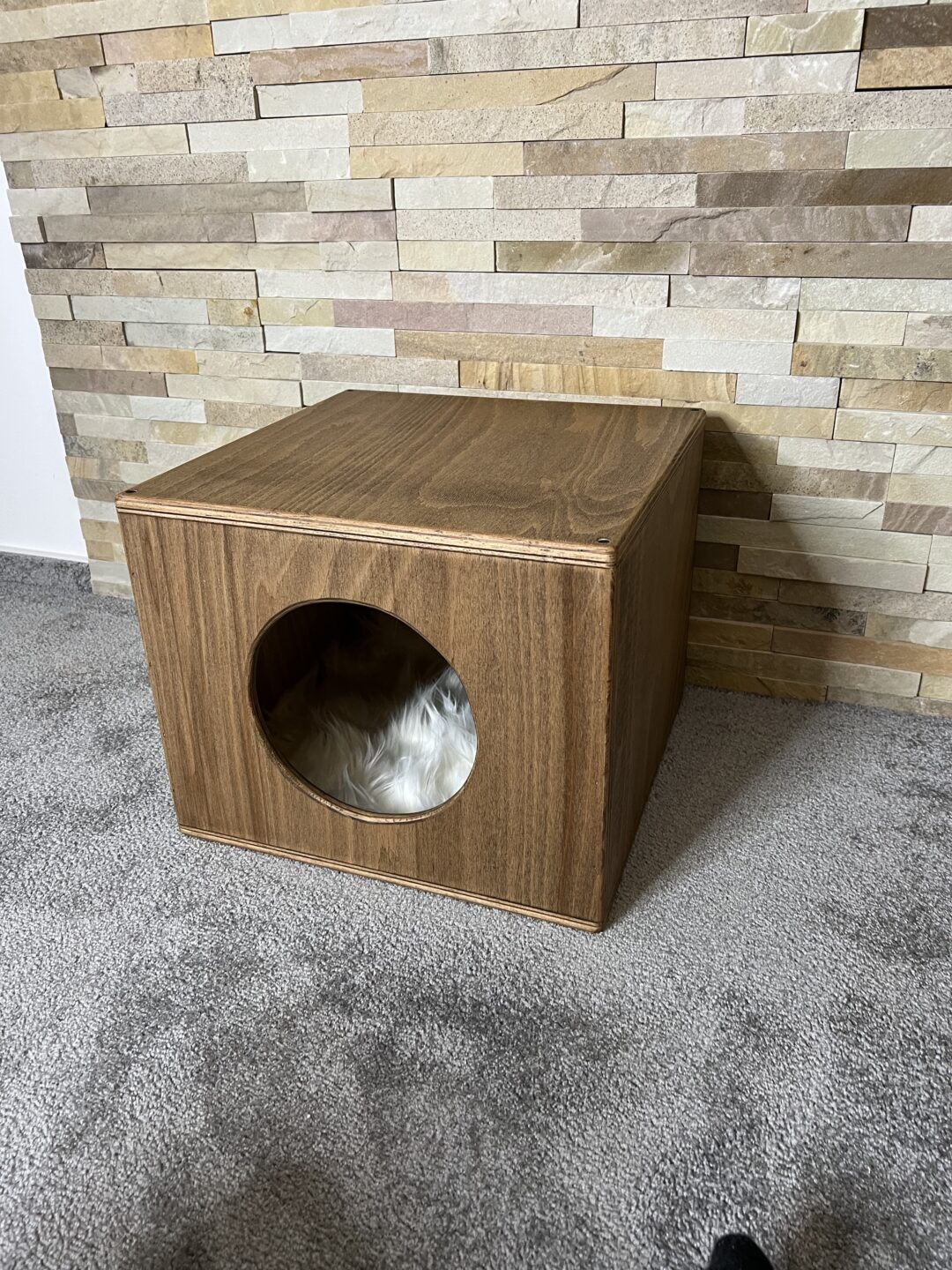 Boudička pro kočky s kožešinou uvnitř (bílá) - Image 6