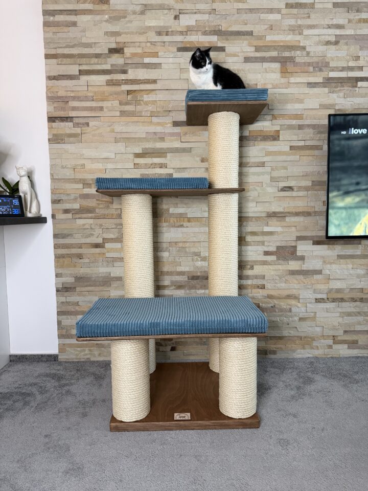 Škrabadlo pro kočky R2 (Manšestr – modrá )